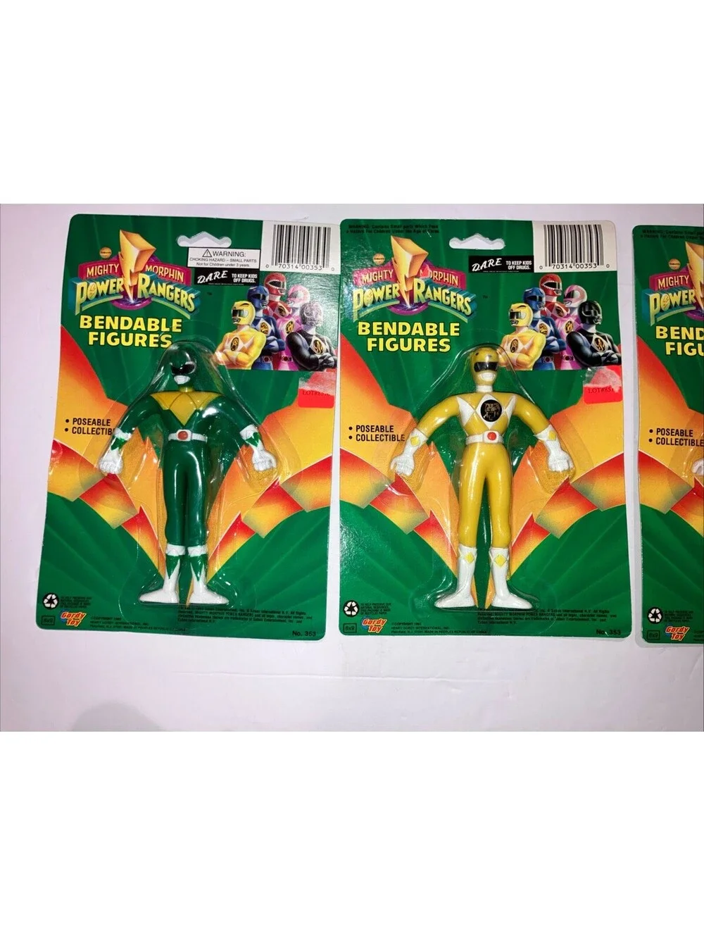 Vintage 1993 Bandai (4) Power Rangers BENDABLE Action Figures NEW Sealed Cards